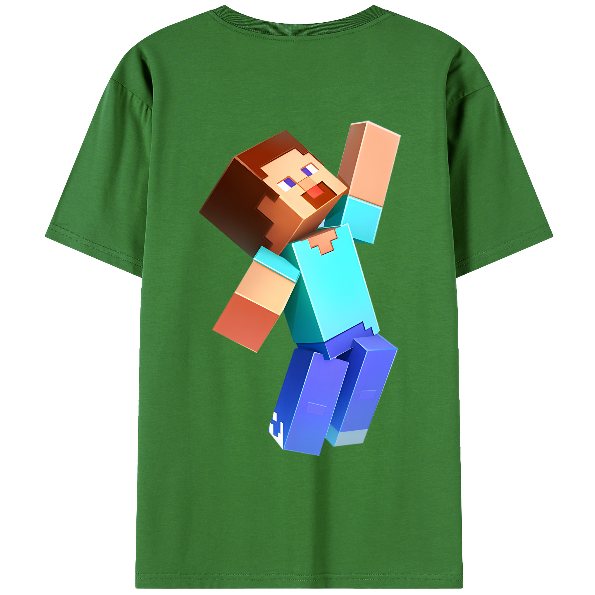 （画像用） マインクラフト ブロックの世界 Minecraft MC Block world レディース半袖Tシャツ(バックプリント)